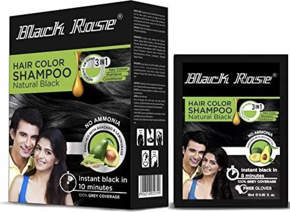 Black Rose Hair Shampoo (Natural Black) (1 Box)