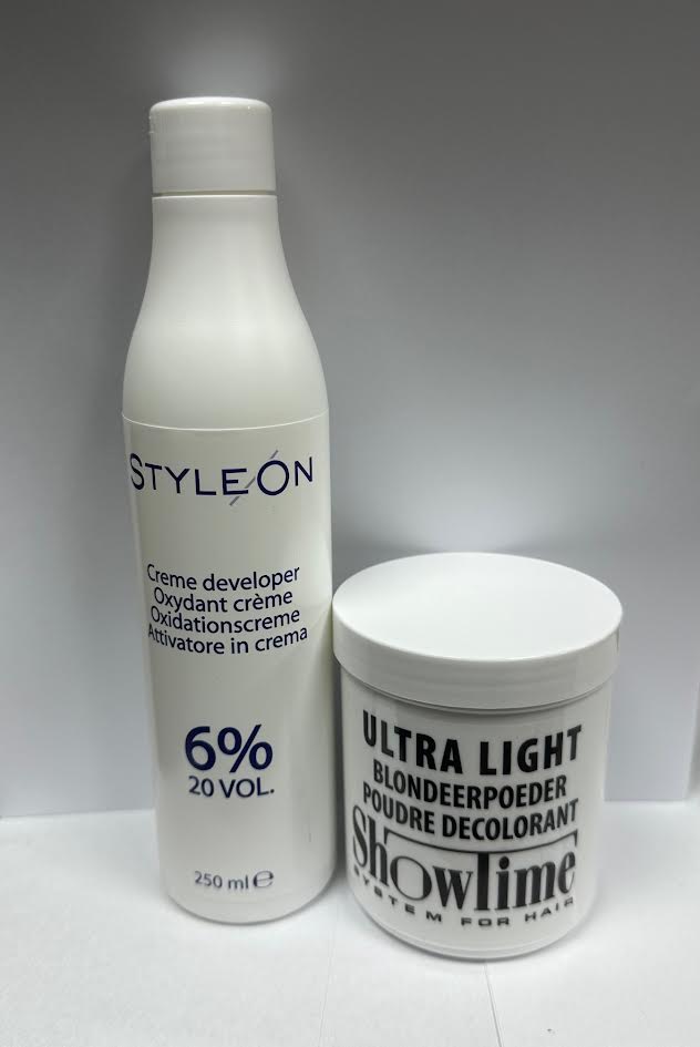 showtime Ultralight Blondeerpoeder (100gram) + Style on Oxidant Creme Peroxide 6% - (250ml)