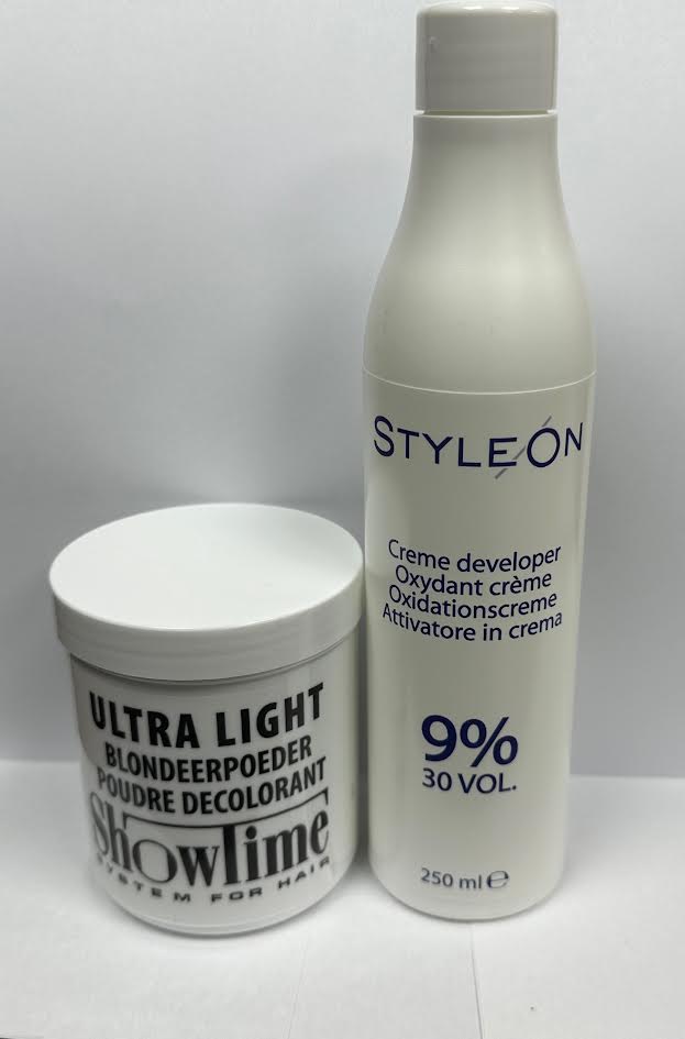 showtime Ultralight Blondeerpoeder (100gram) + Style on Oxidant Creme Peroxide 9% - (250ml)