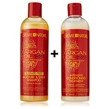 CREME OF NATURE Argan Oil Moisture Shine Shampoo & Intensive Treatment Set, 12 oz
