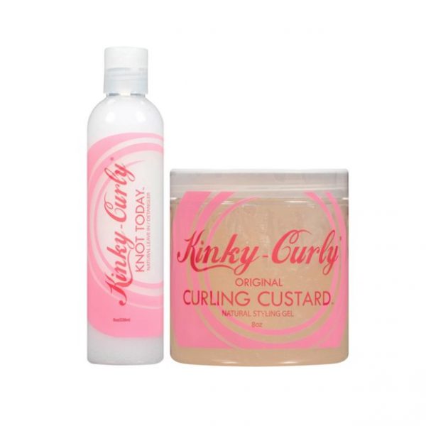 Kinky Curly - Knot Today Leave in detangler and Custard Gel (8oz)