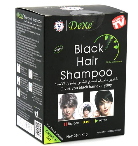 Dexe -Black Hair Shampoo 5-min Instant Haarverf voor mannen Vrouwen Zwarte Kleur