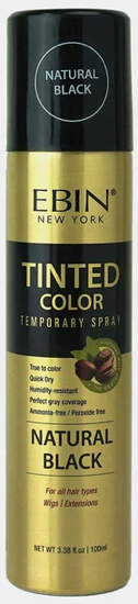 Ebin - TINTED COLOR TEMPORARY SPRAY ( NATURAL BLACK ) 3.38OZ(100ML)