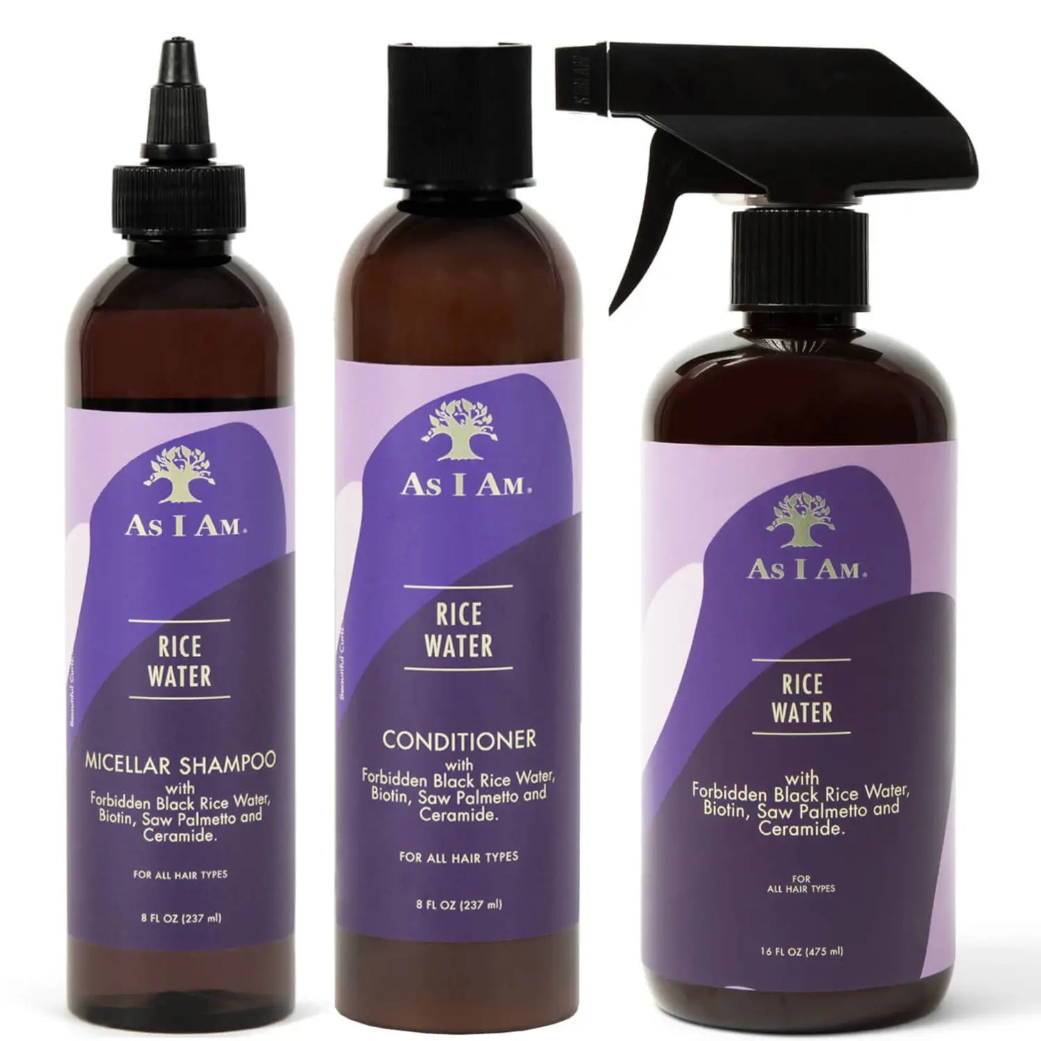 As I Am Rice Water- Set - Shampoo & Conditioner & Rice Water Spray