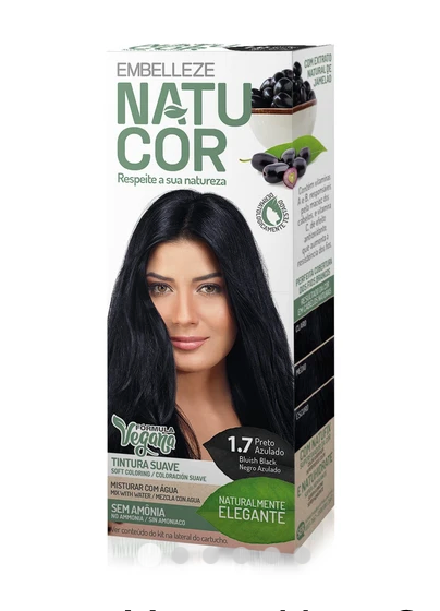 Natucor - Vegan Hair Color Bluish Black 1.7
