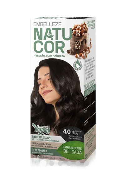 Natucor - Vegan Hair Color Medium Brown 4.0