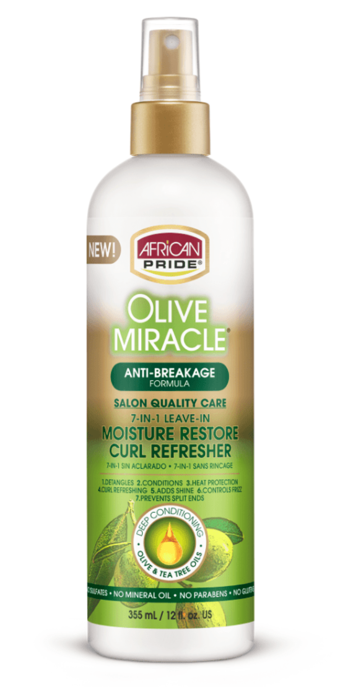 African Pride Olive 7 in 1 Moisture Restore Curl Refresher 12oz