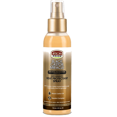 African Pride - Black Castor Miracle Anti-Humidity Heat Protectant Spray 4oz