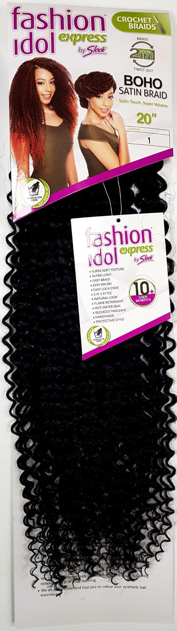 Sleek - Fashion Idol Express Crochet Braids BOHO Satin Braid 20" Colour 1