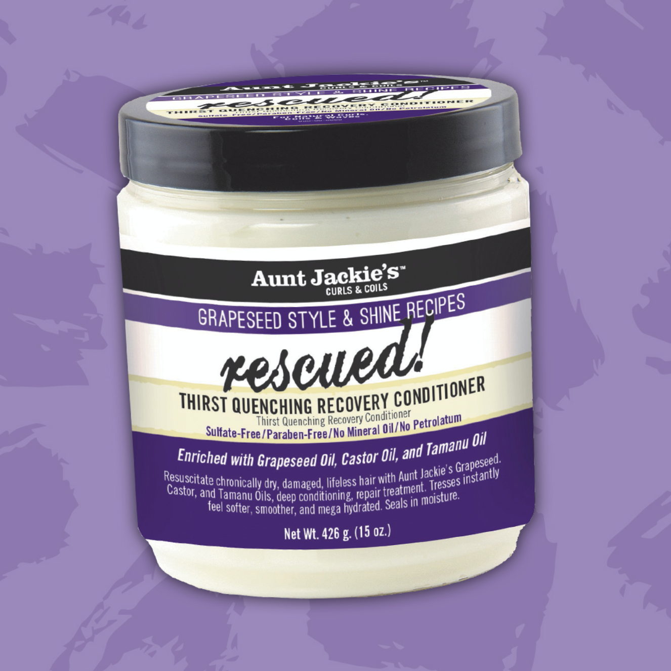 Aunt Jackie's - Grapeseed Rescued! - Thirst Quenching Recovery Conditioner 15oz