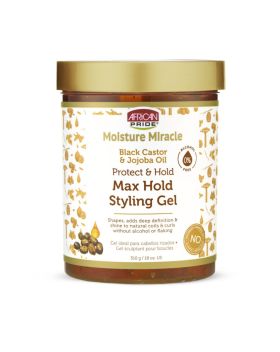 African Pride Moisture Miracle Black Castor & Jojoba Oil Max Hold Styling Gel 510g